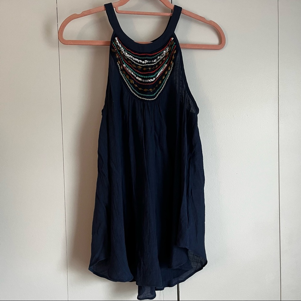 High neck blouse with neckline detail